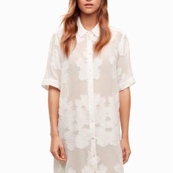 Aritzia Wilfred Hemistiche Dress in White (Size S) - Picture 5 of 11